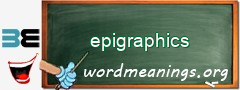 WordMeaning blackboard for epigraphics